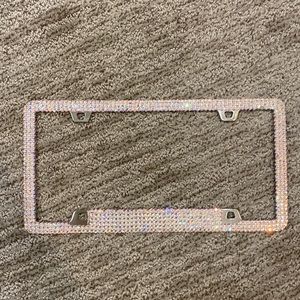 Rhinestone bling license plate cover